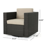 Fauteuil club pivotant d'extérieur en osier Puerta par Christopher Knight Home