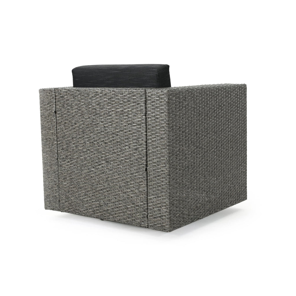 Fauteuil club pivotant d'extérieur en osier Puerta par Christopher Knight Home