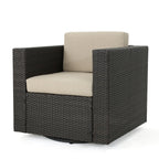 Fauteuil club pivotant d'extérieur en osier Puerta par Christopher Knight Home