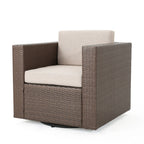 Fauteuil club pivotant d'extérieur en osier Puerta par Christopher Knight Home
