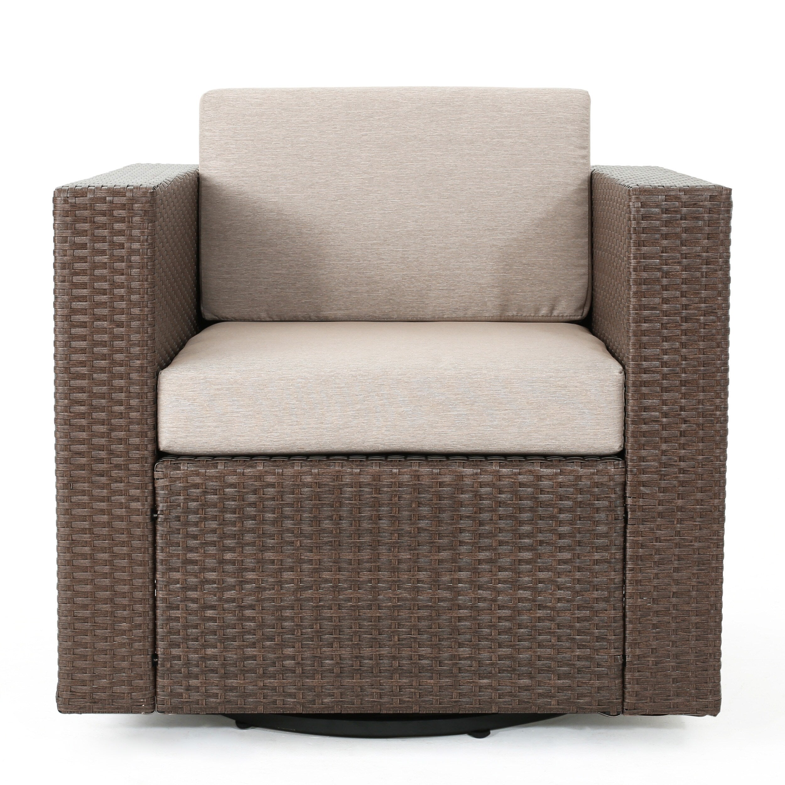 Fauteuil club pivotant d'extérieur en osier Puerta par Christopher Knight Home