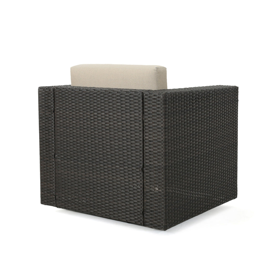 Fauteuil club pivotant d'extérieur en osier Puerta par Christopher Knight Home