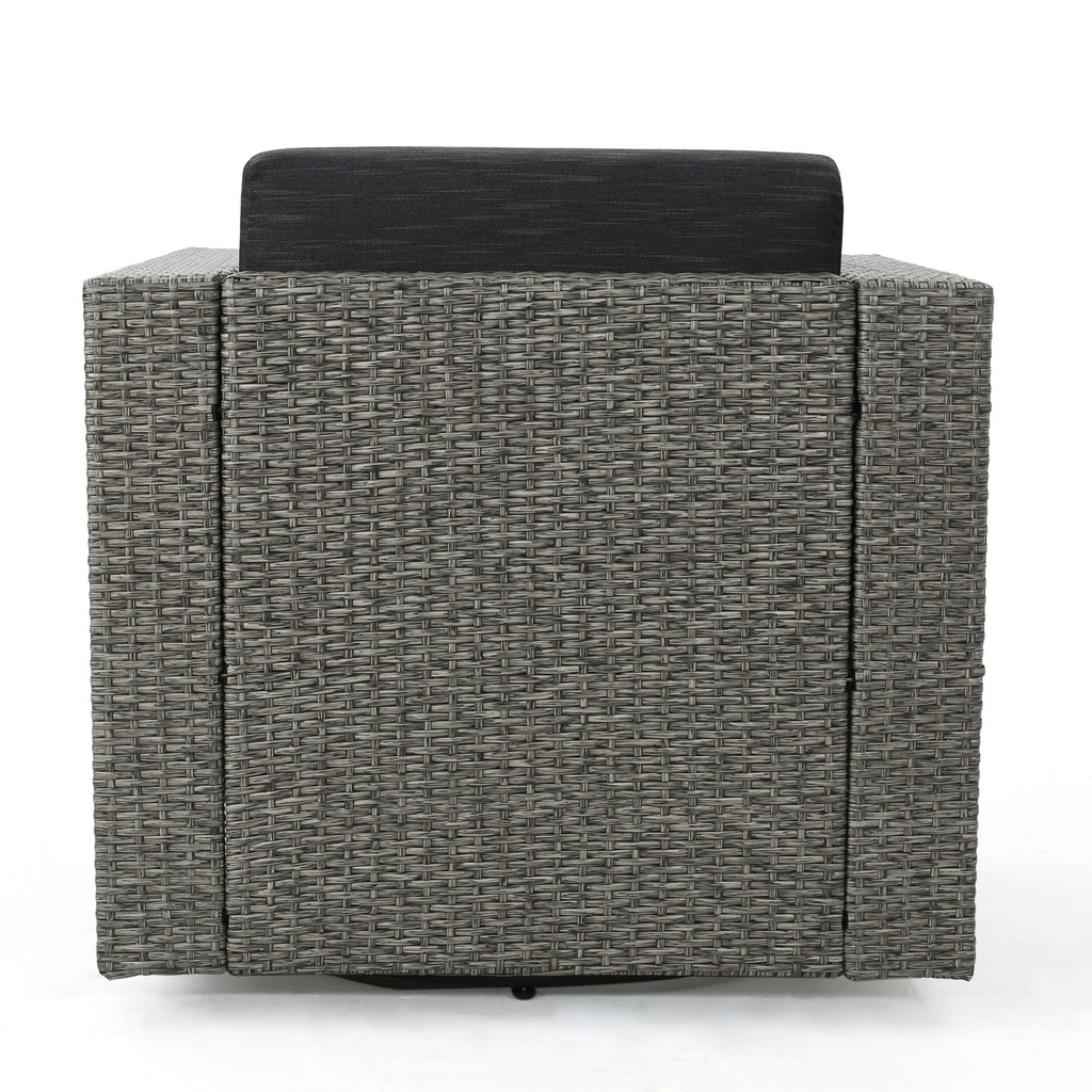 Fauteuil club pivotant d'extérieur en osier Puerta par Christopher Knight Home