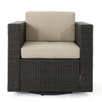 Fauteuil club pivotant d'extérieur en osier Puerta par Christopher Knight Home