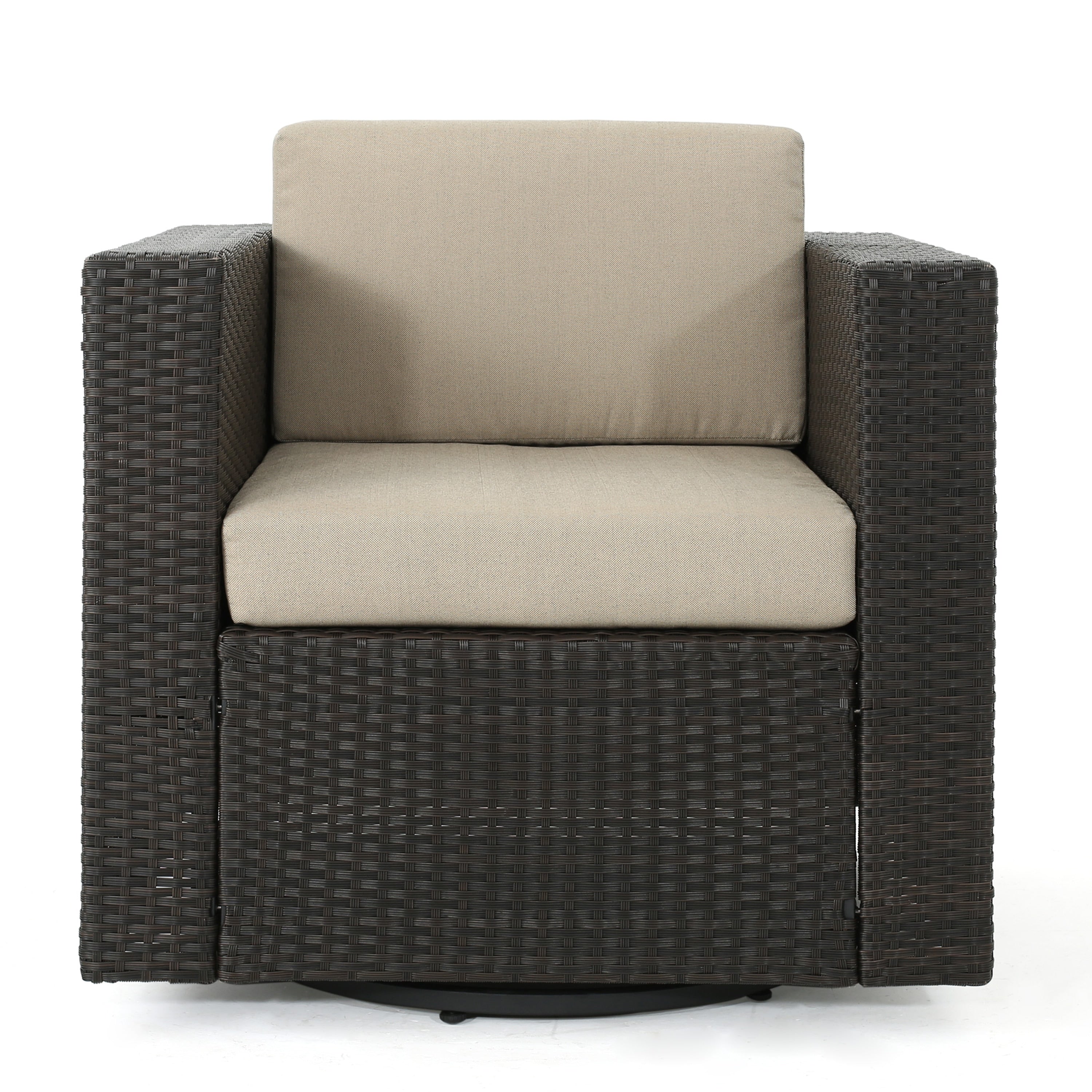 Fauteuil club pivotant d'extérieur en osier Puerta par Christopher Knight Home