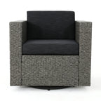 Fauteuil club pivotant d'extérieur en osier Puerta par Christopher Knight Home