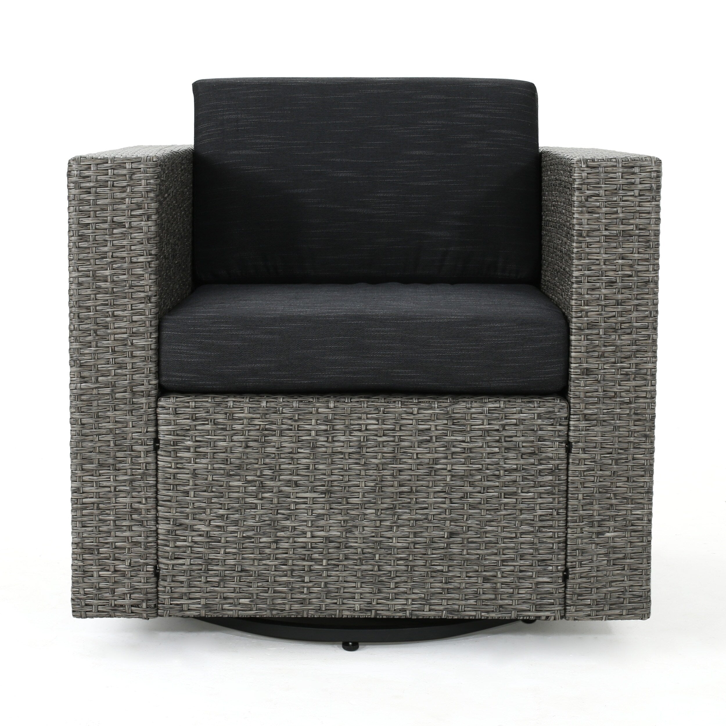 Fauteuil club pivotant d'extérieur en osier Puerta par Christopher Knight Home