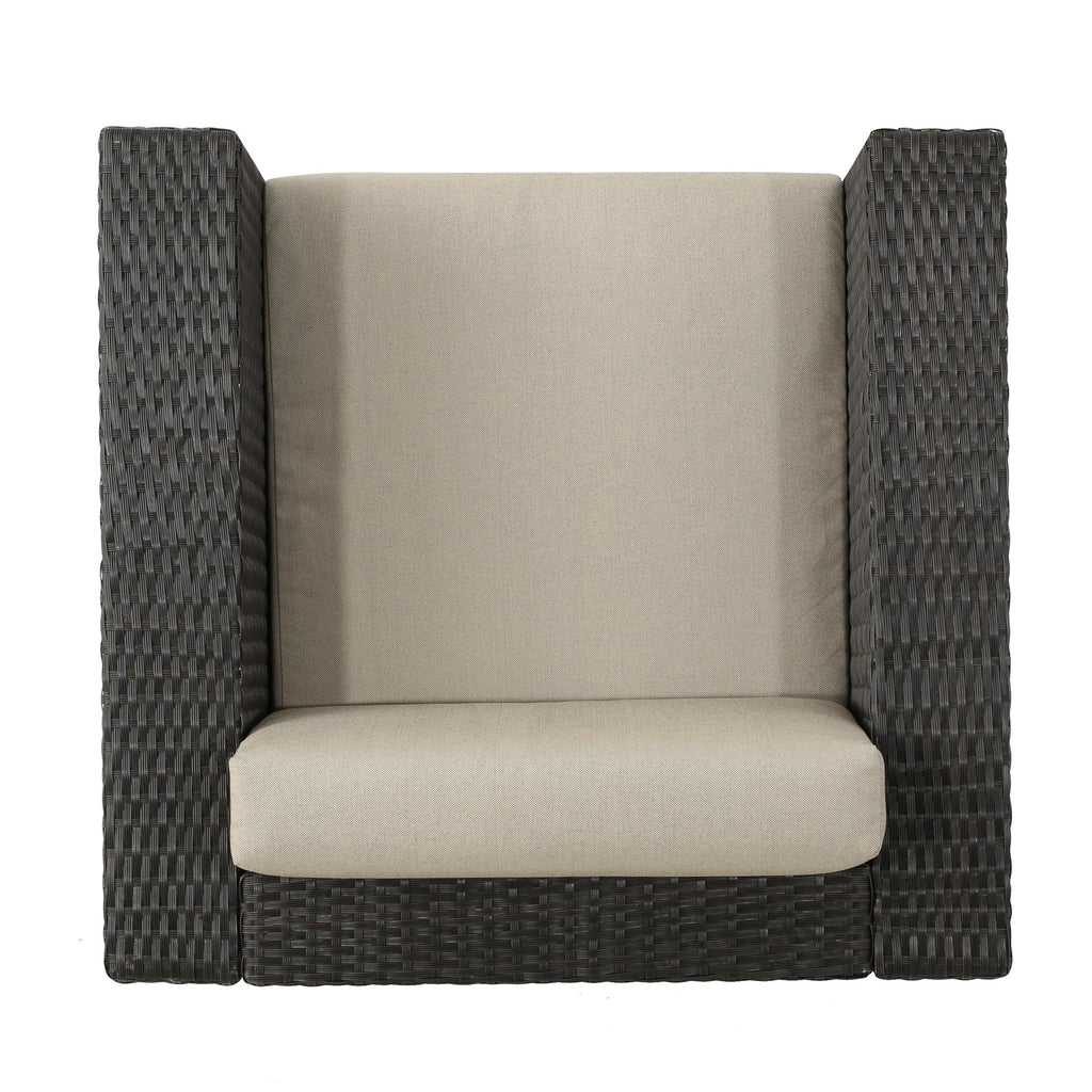 Fauteuil club pivotant d'extérieur en osier Puerta par Christopher Knight Home