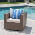 Fauteuil club pivotant d'extérieur en osier Puerta par Christopher Knight Home