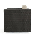 Fauteuil club pivotant d'extérieur en osier Puerta par Christopher Knight Home