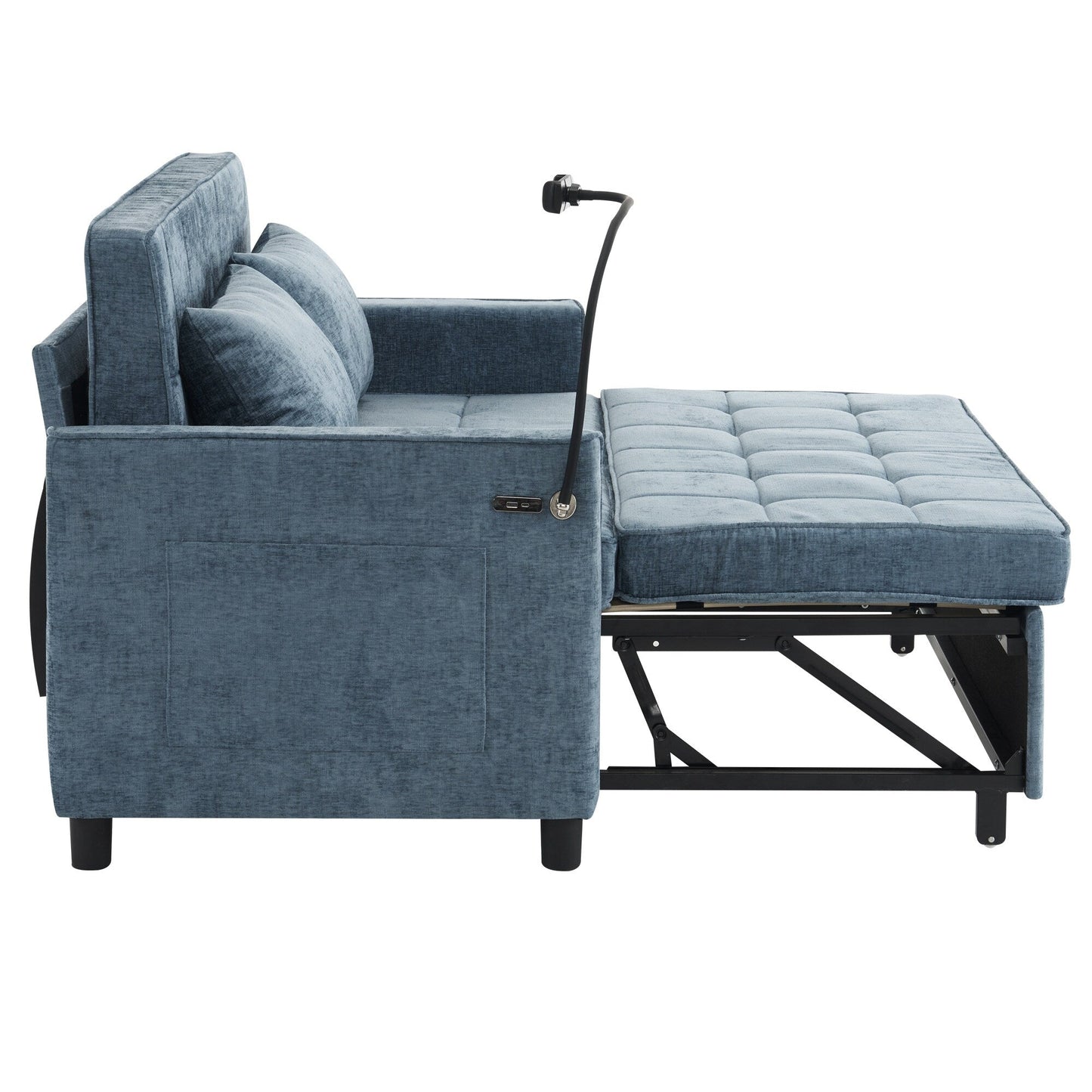 Canapé-lit gigogne avec coussin de dossier réversible