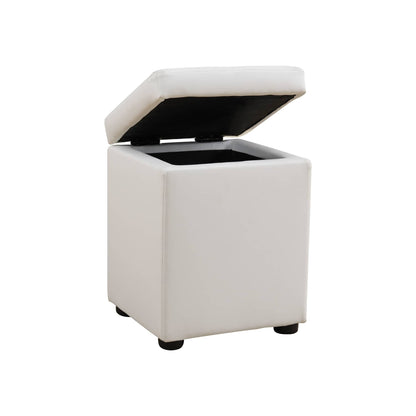 Tabouret haut carré de salon en cuir blanc pur à motif griffures de chat