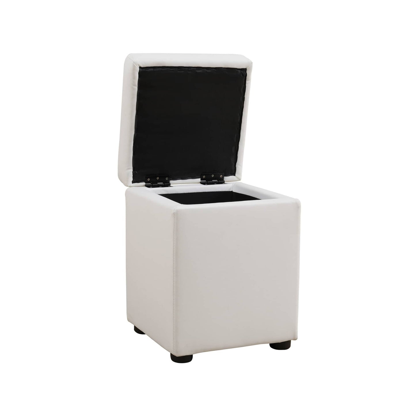 Tabouret haut carré de salon en cuir blanc pur à motif griffures de chat