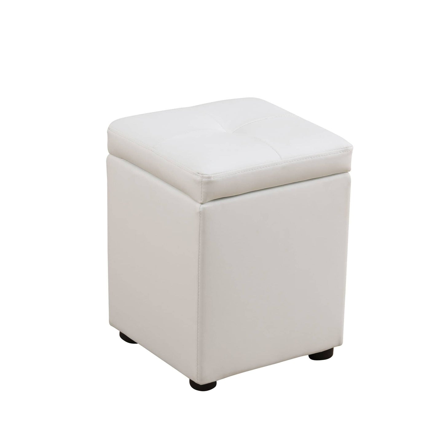 Tabouret haut carré de salon en cuir blanc pur à motif griffures de chat