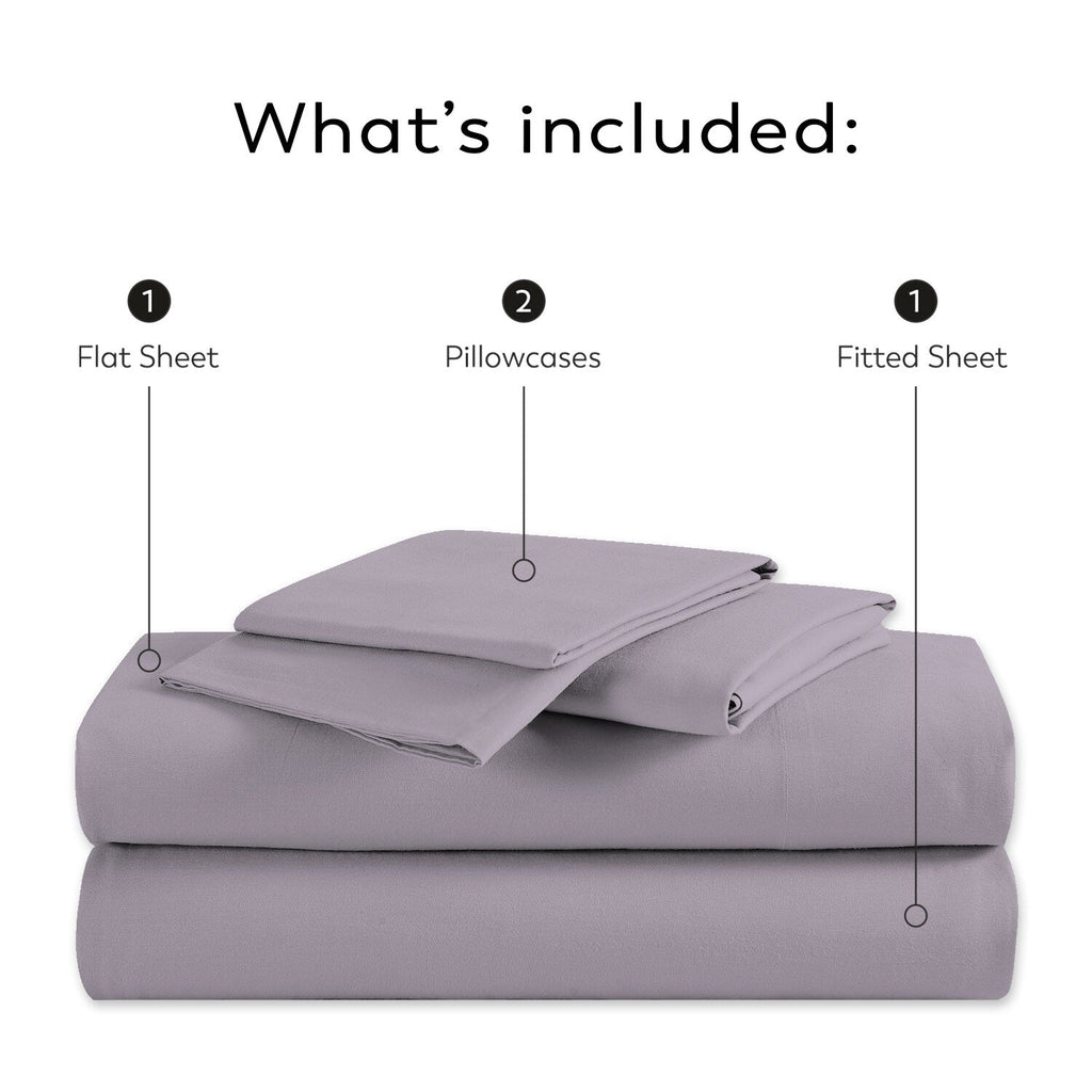 Parure de draps Purity Home en percale 100 % coton biologique 300 fils au pouce carré