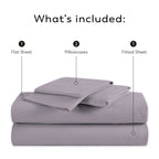 Parure de draps Purity Home en percale 100 % coton biologique 300 fils au pouce carré