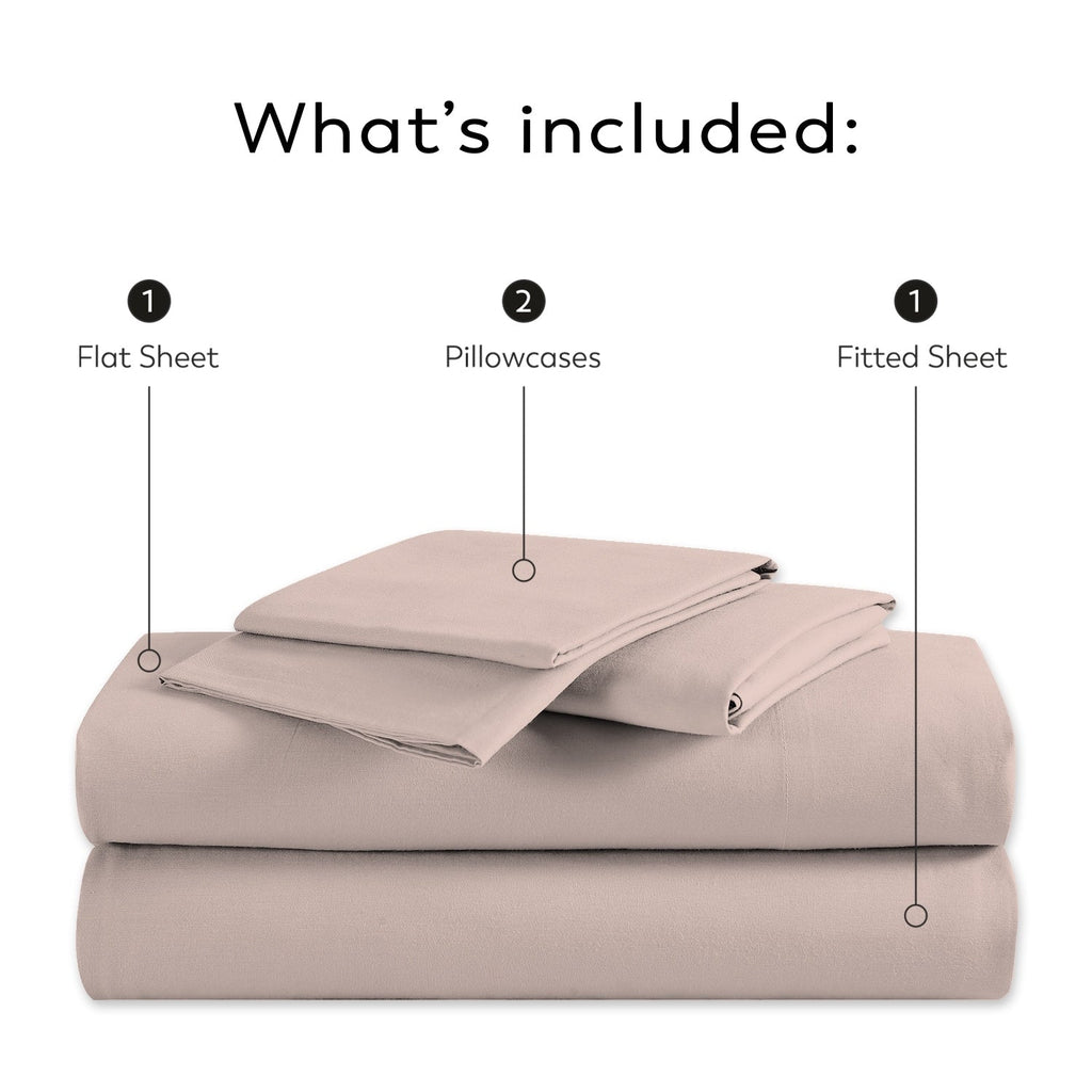 Parure de draps Purity Home en percale 100 % coton biologique 300 fils au pouce carré
