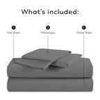 Parure de draps Purity Home en percale 100 % coton biologique 300 fils au pouce carré