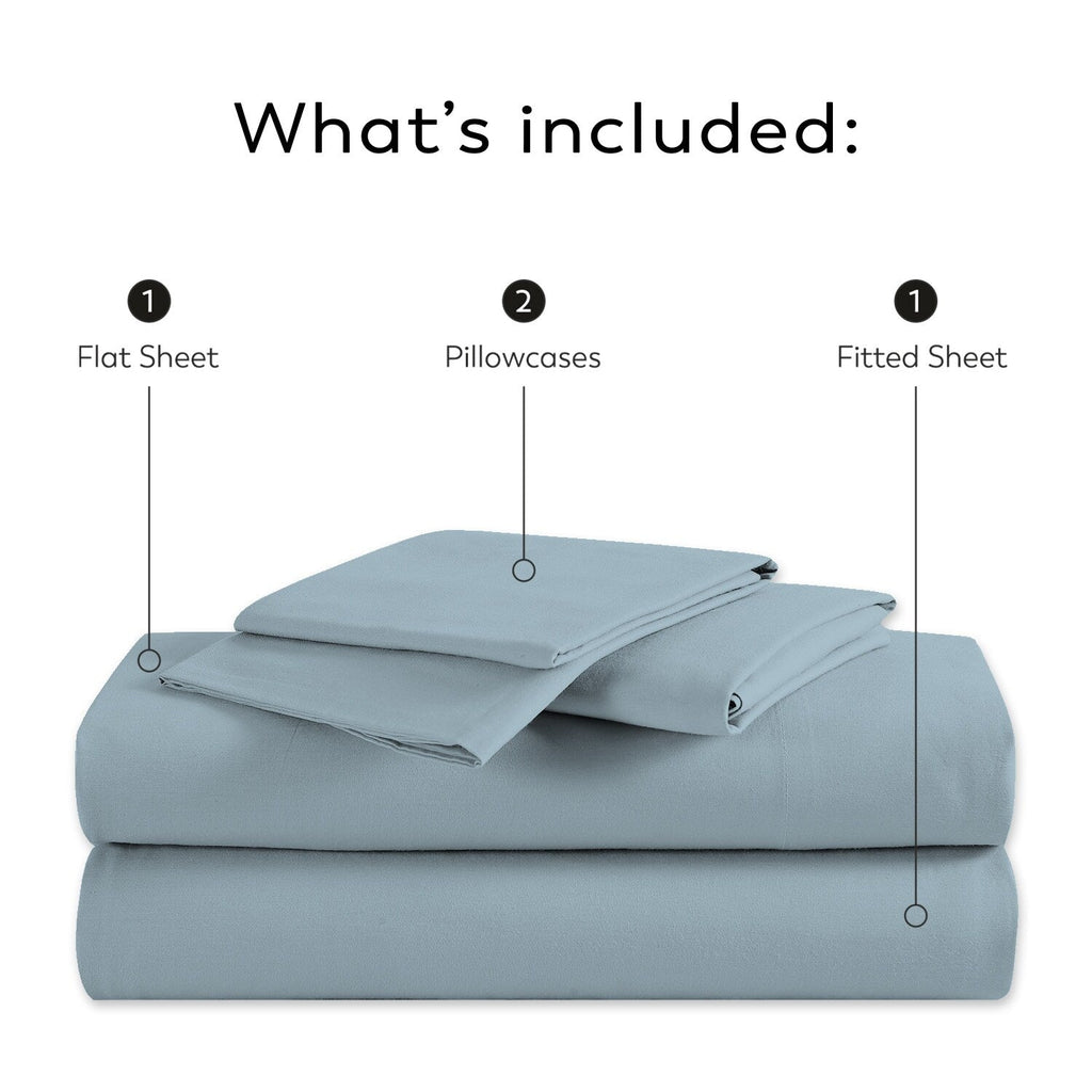 Parure de draps Purity Home en percale 100 % coton biologique 300 fils au pouce carré
