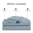 Parure de draps Purity Home en percale 100 % coton biologique 300 fils au pouce carré