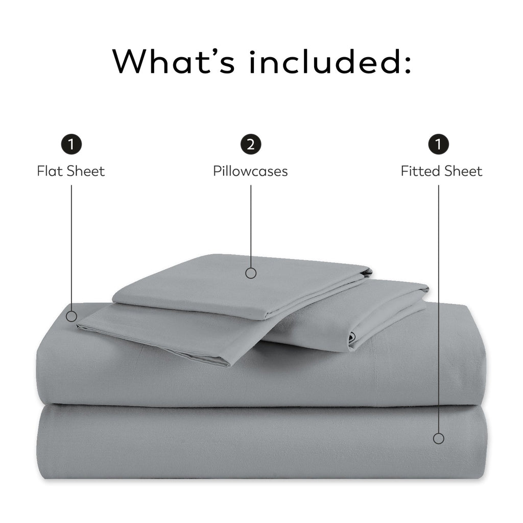 Parure de draps Purity Home en percale 100 % coton biologique 300 fils au pouce carré
