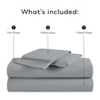 Parure de draps Purity Home en percale 100 % coton biologique 300 fils au pouce carré