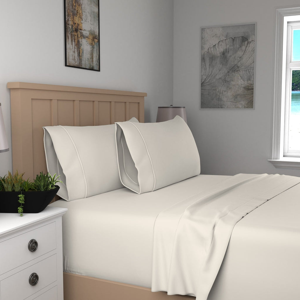 Parure de draps Purity Home en percale 100 % coton biologique 300 fils au pouce carré