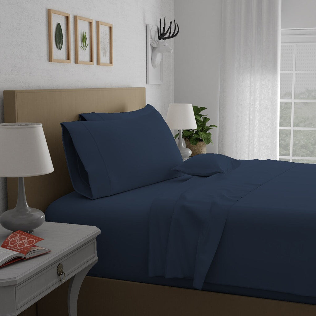 Parure de draps en percale ultra-douce 100 % coton à fibres longues Purity Home 400 fils/cm²