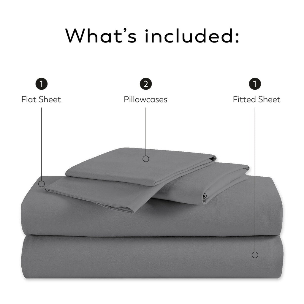 Parure de draps en percale ultra-douce 100 % coton à fibres longues Purity Home 400 fils/cm²