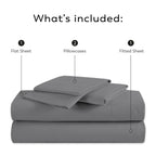Parure de draps en percale ultra-douce 100 % coton à fibres longues Purity Home 400 fils/cm²