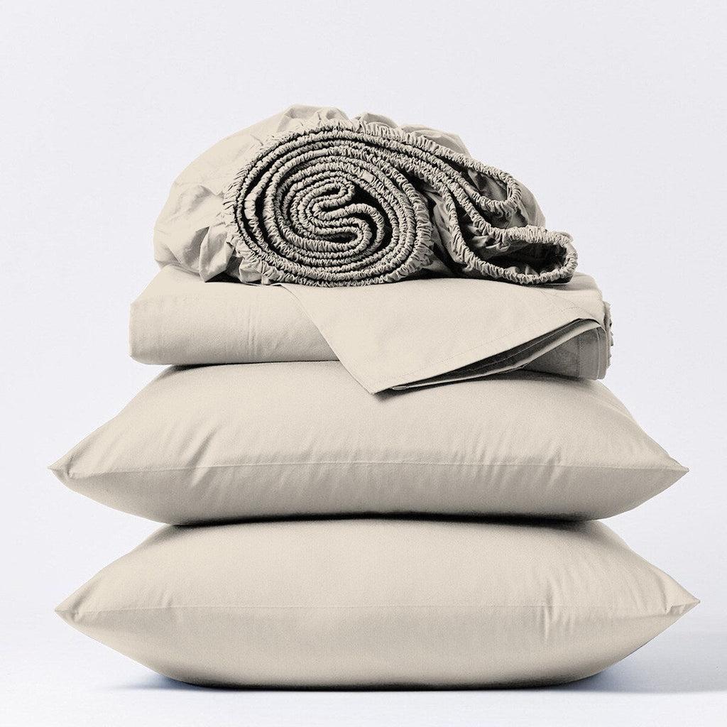 Parure de draps en percale ultra-douce 100 % coton à fibres longues Purity Home 400 fils/cm²