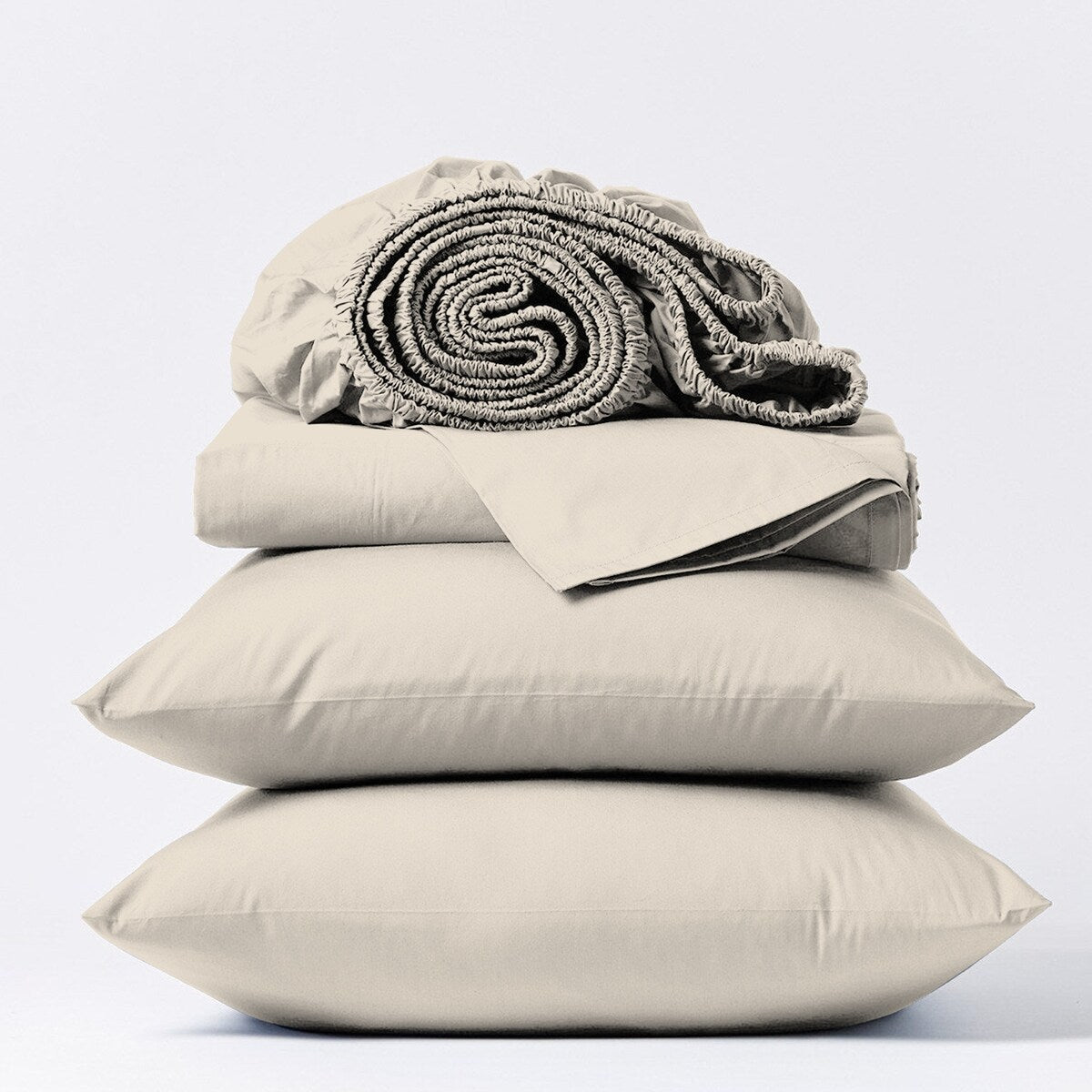 Parure de draps en percale ultra-douce 100 % coton à fibres longues Purity Home 400 fils/cm²