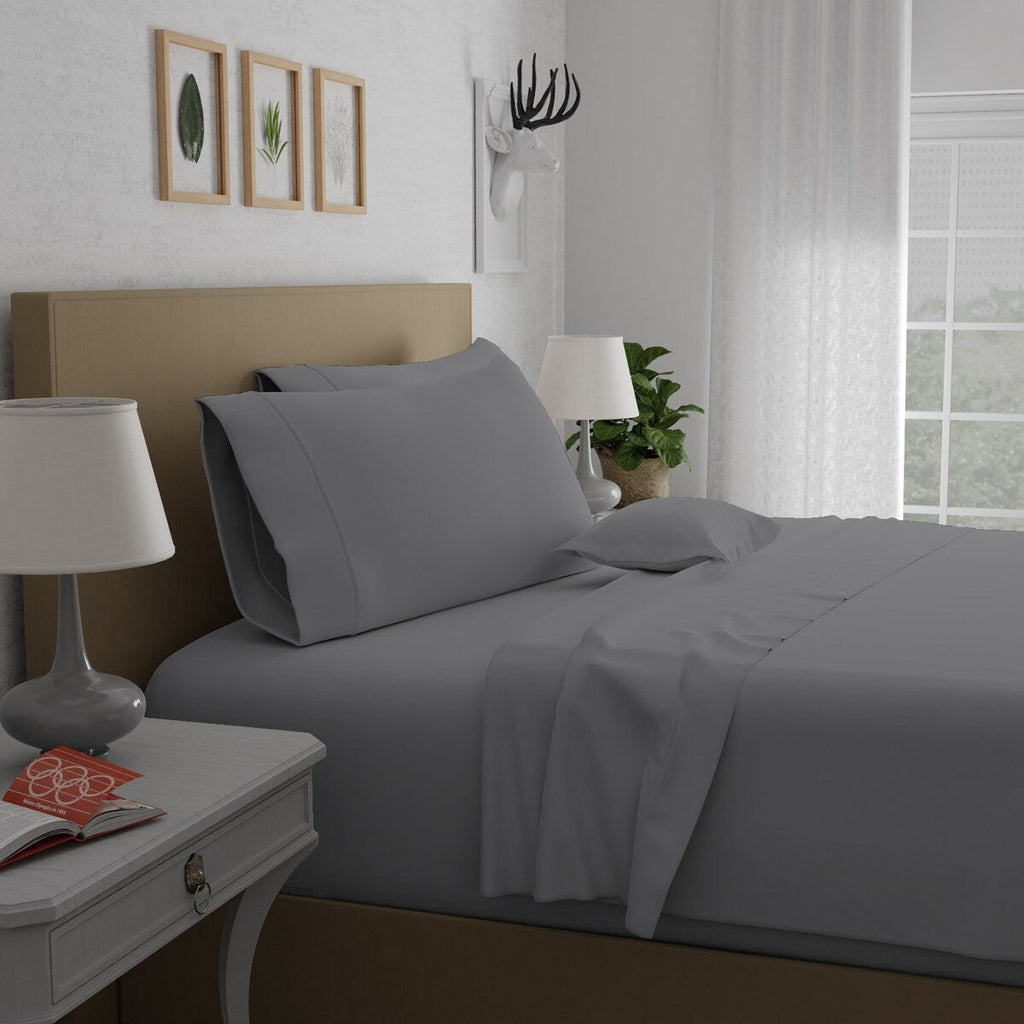 Parure de draps en percale ultra-douce 100 % coton à fibres longues Purity Home 400 fils/cm²