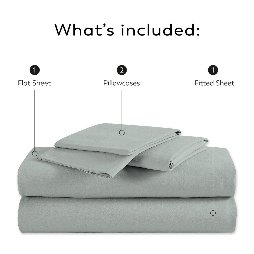 Parure de draps en percale ultra-douce 100 % coton à fibres longues Purity Home 400 fils/cm²