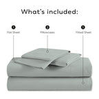 Parure de draps en percale ultra-douce 100 % coton à fibres longues Purity Home 400 fils/cm²