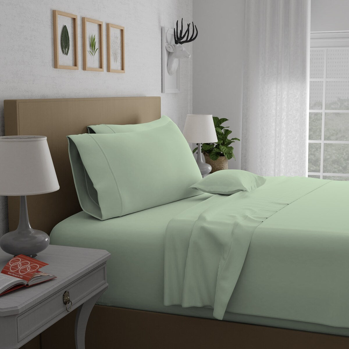 Parure de draps en percale ultra-douce 100 % coton à fibres longues Purity Home 400 fils/cm²