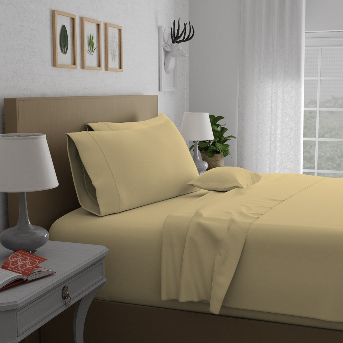 Parure de draps en percale ultra-douce 100 % coton à fibres longues Purity Home 400 fils/cm²