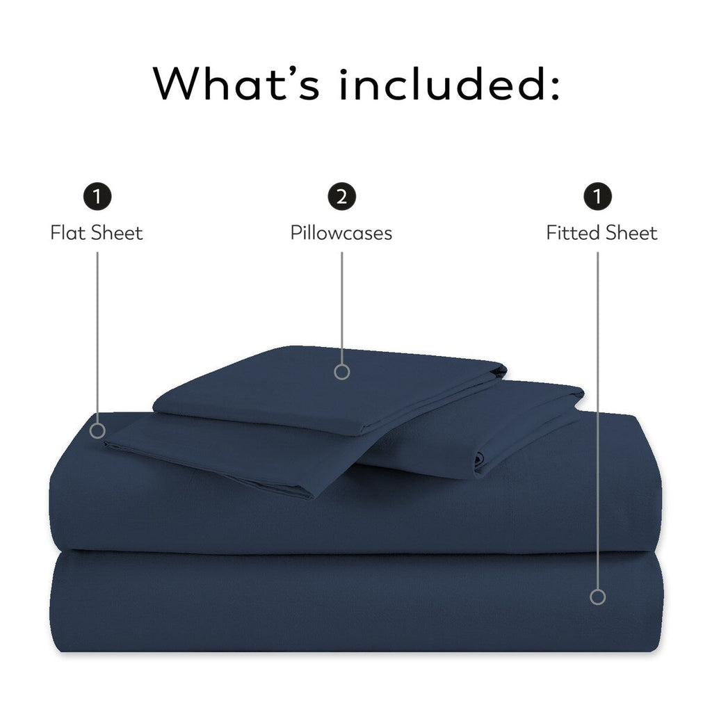 Parure de draps en percale ultra-douce 100 % coton à fibres longues Purity Home 400 fils/cm²