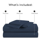 Parure de draps en percale ultra-douce 100 % coton à fibres longues Purity Home 400 fils/cm²