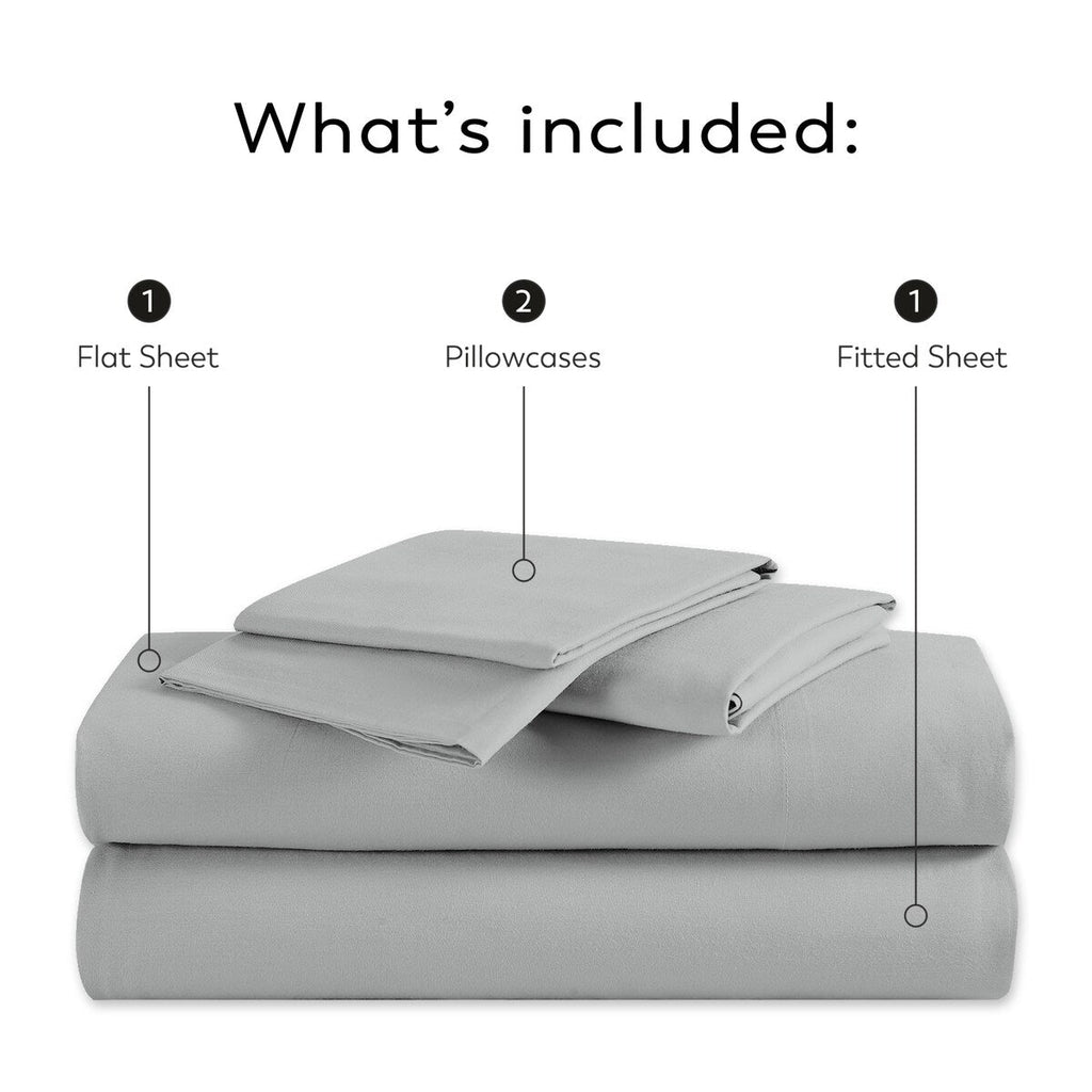 Parure de draps en percale ultra-douce 100 % coton à fibres longues Purity Home 400 fils/cm²
