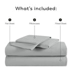 Parure de draps en percale ultra-douce 100 % coton à fibres longues Purity Home 400 fils/cm²
