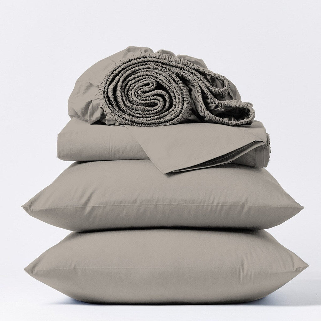 Parure de draps Purity Home 400 fils 100 % coton satiné ultra doux et soyeux