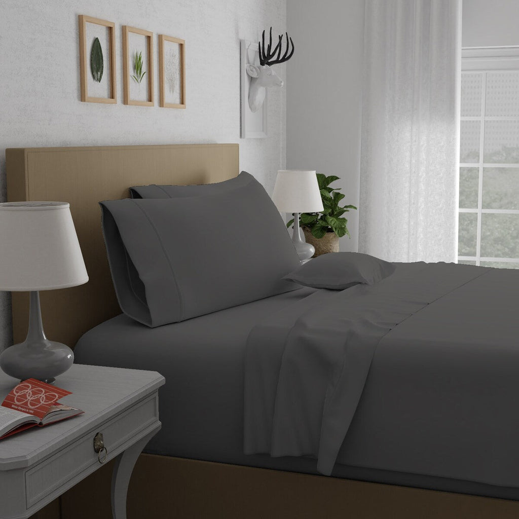 Parure de draps Purity Home 400 fils 100 % coton satiné ultra doux et soyeux