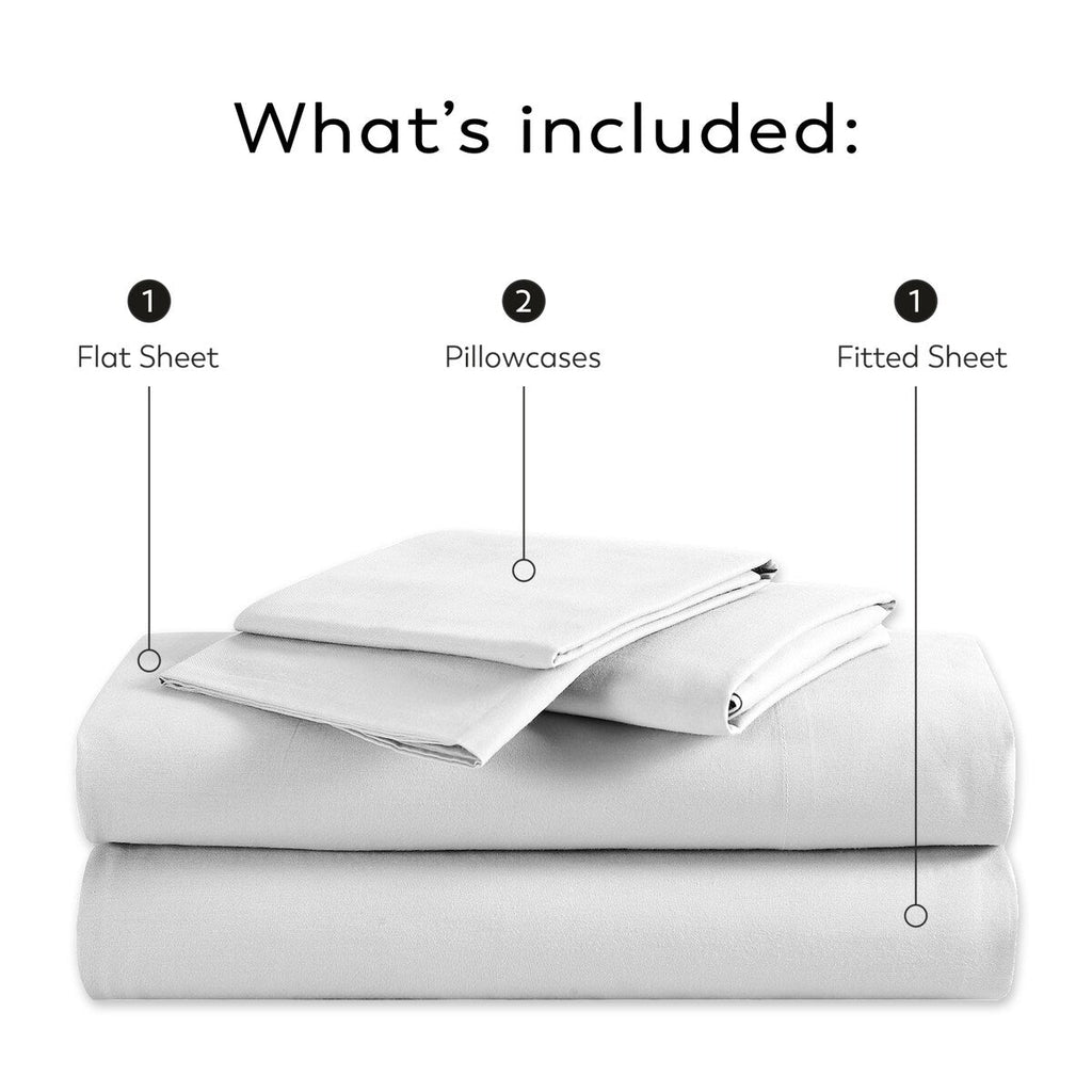 Parure de draps Purity Home 400 fils 100 % coton satiné ultra doux et soyeux