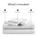 Parure de draps Purity Home 400 fils 100 % coton satiné ultra doux et soyeux