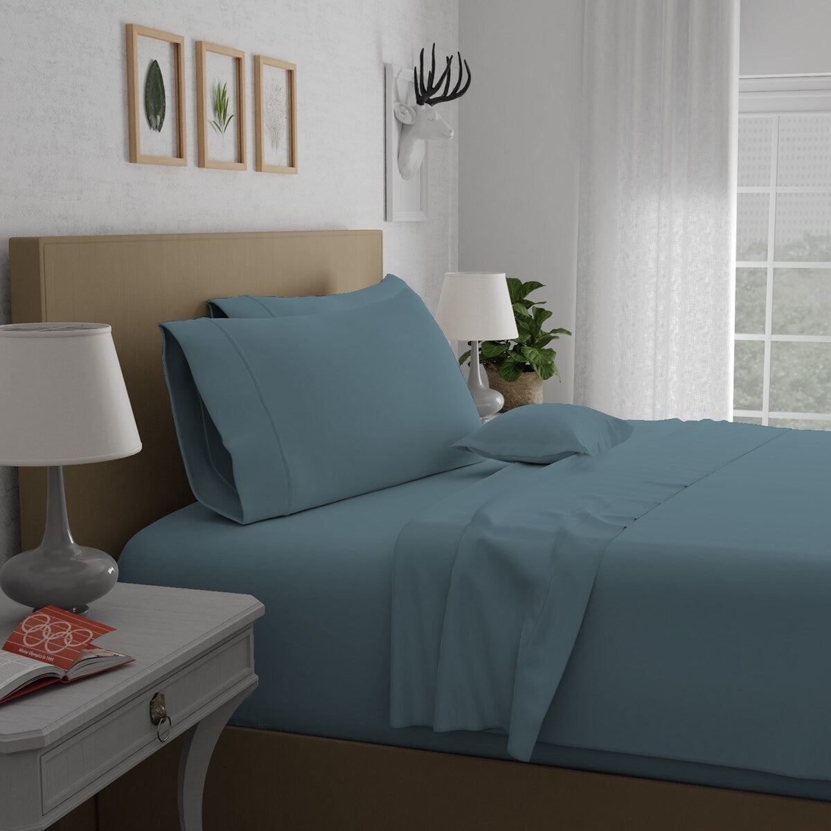 Parure de draps Purity Home 400 fils 100 % coton satiné ultra doux et soyeux