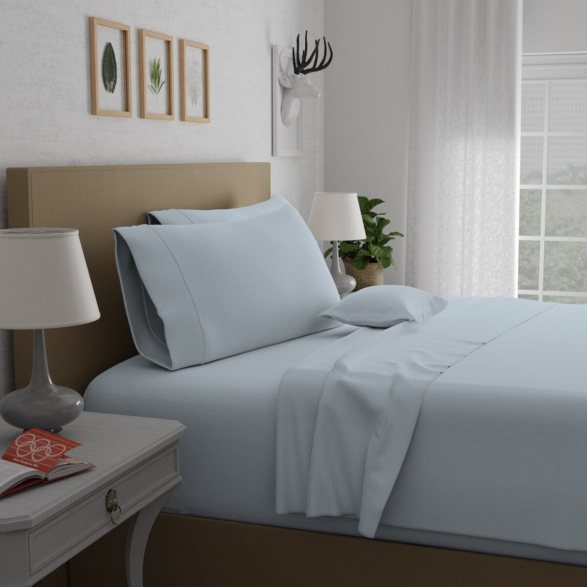 Parure de draps Purity Home 400 fils 100 % coton satiné ultra doux et soyeux