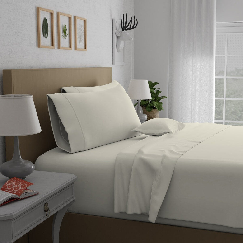 Parure de draps Purity Home 400 fils 100 % coton satiné ultra doux et soyeux