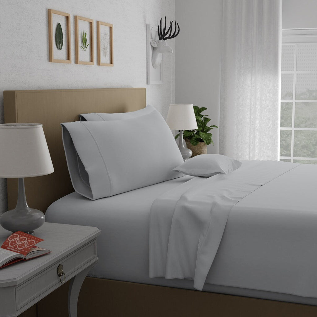 Parure de draps Purity Home 400 fils 100 % coton satiné ultra doux et soyeux