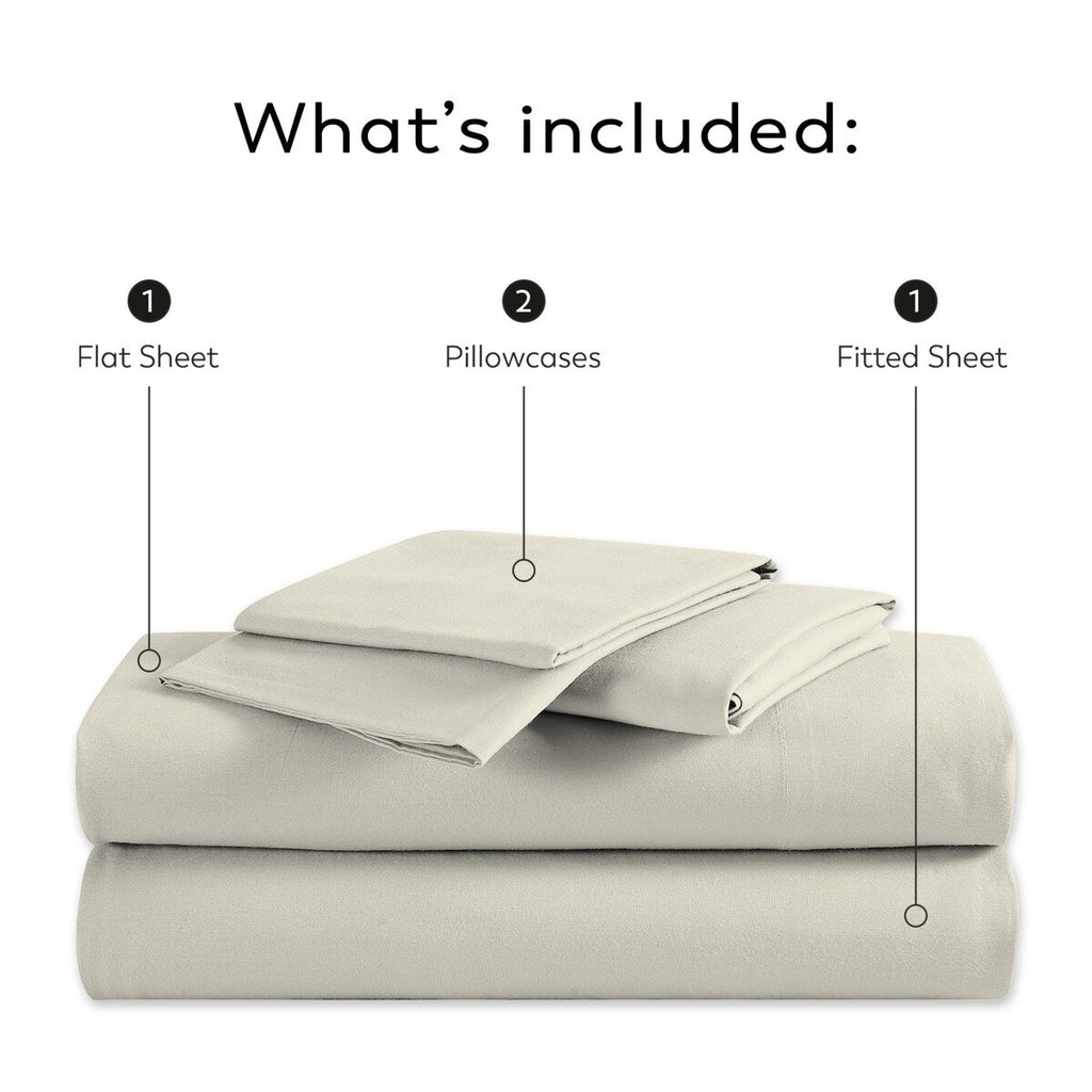 Parure de draps Purity Home 400 fils 100 % coton satiné ultra doux et soyeux